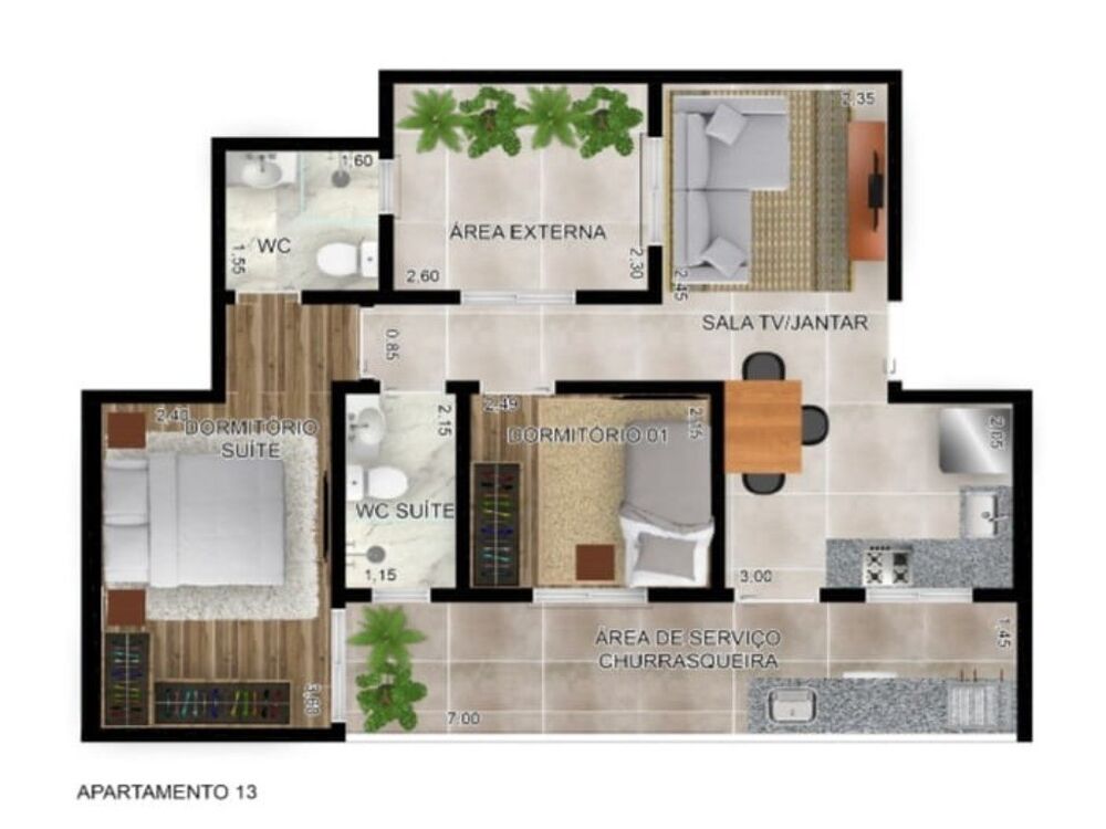 Apartamento, 2 quartos, 45 m² - Foto 4