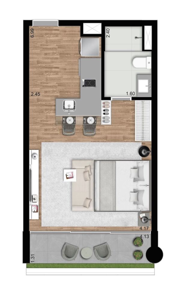 Kitnet-Studio, 37 m² - Foto 2