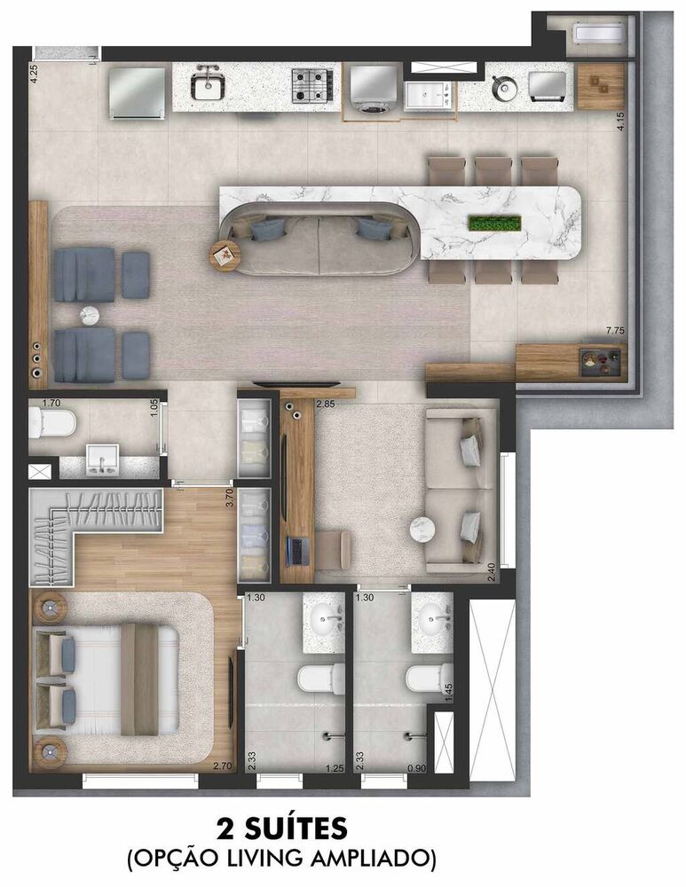 Apartamento à venda com 2 quartos, 67m² - Foto 8