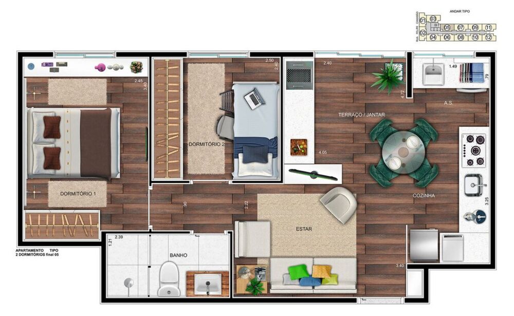 Apartamento, 2 quartos, 46 m² - Foto 4