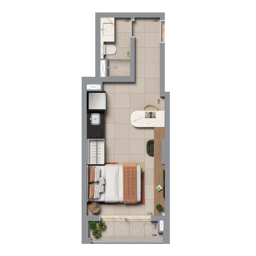 Apartamento, 1 quarto, 21 m² - Foto 6