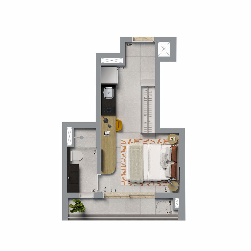 Apartamento, 1 quarto, 21 m² - Foto 7