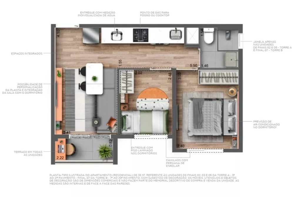 Apartamento, 2 quartos, 35 m² - Foto 8