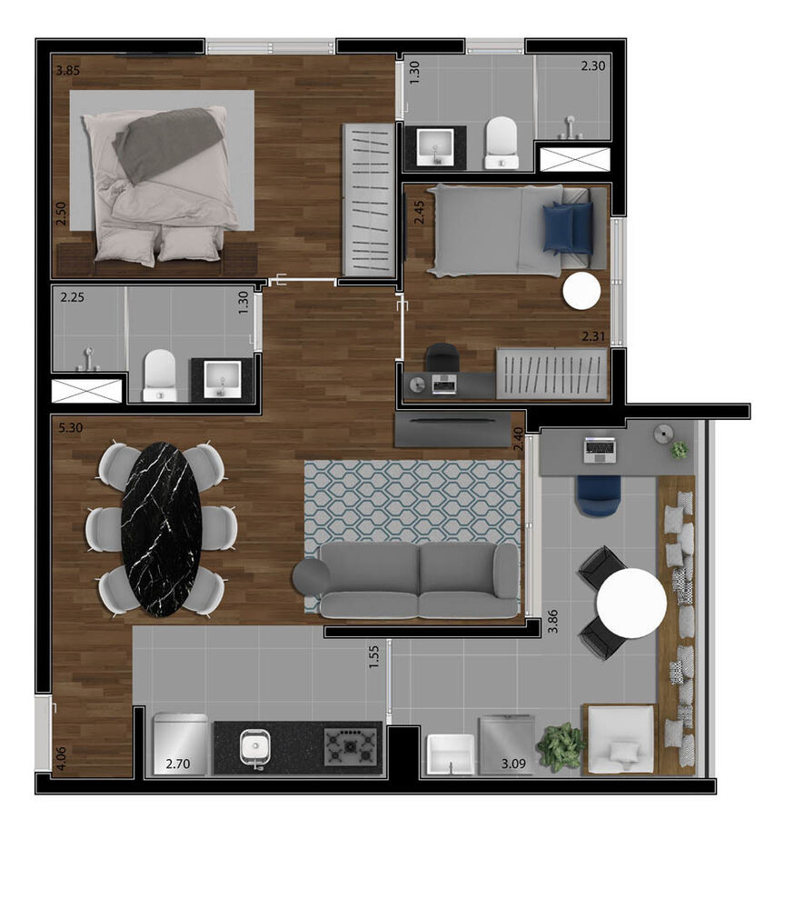 Apartamento, 2 quartos, 98 m² - Foto 4