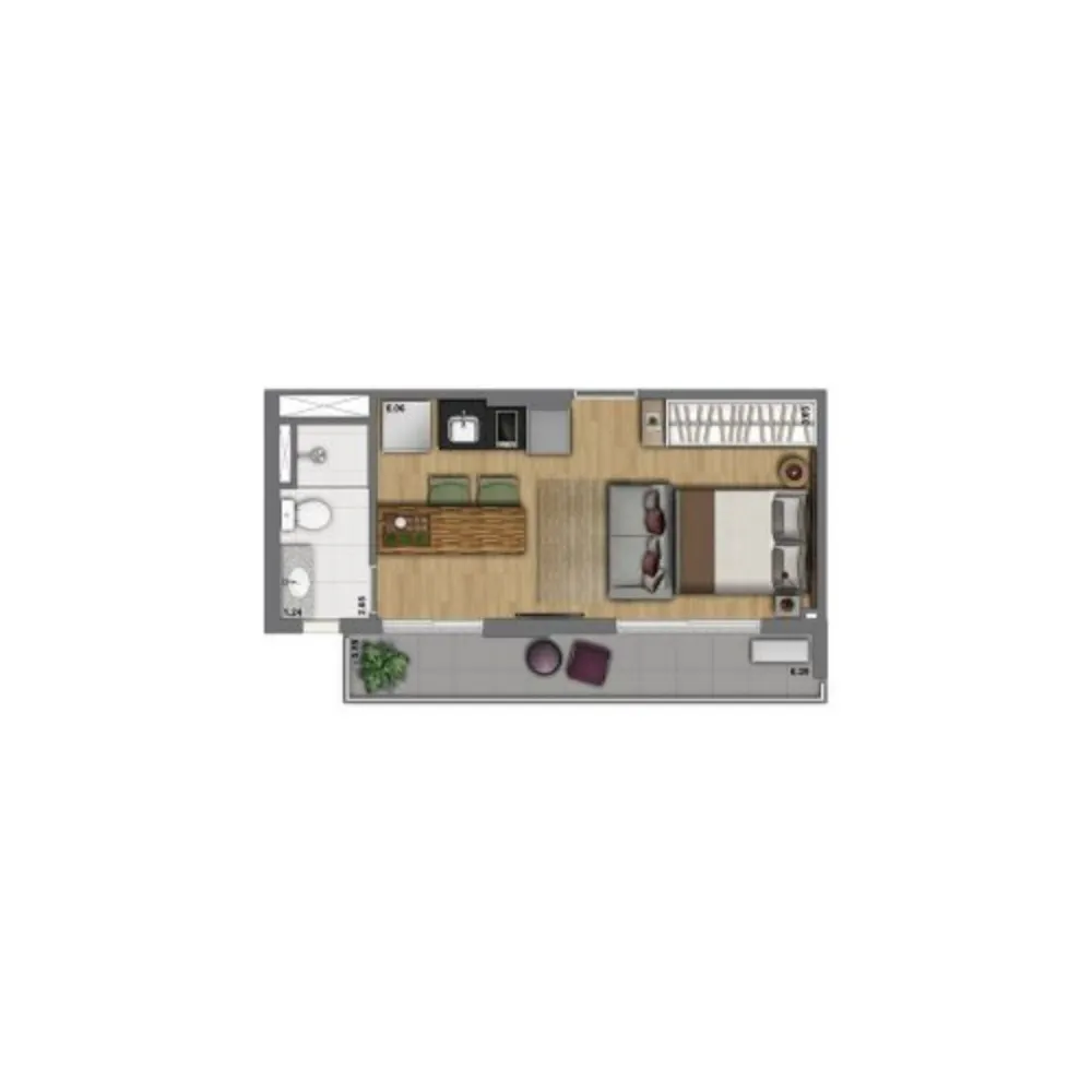 Apartamento, 1 quarto, 30 m² - Foto 1