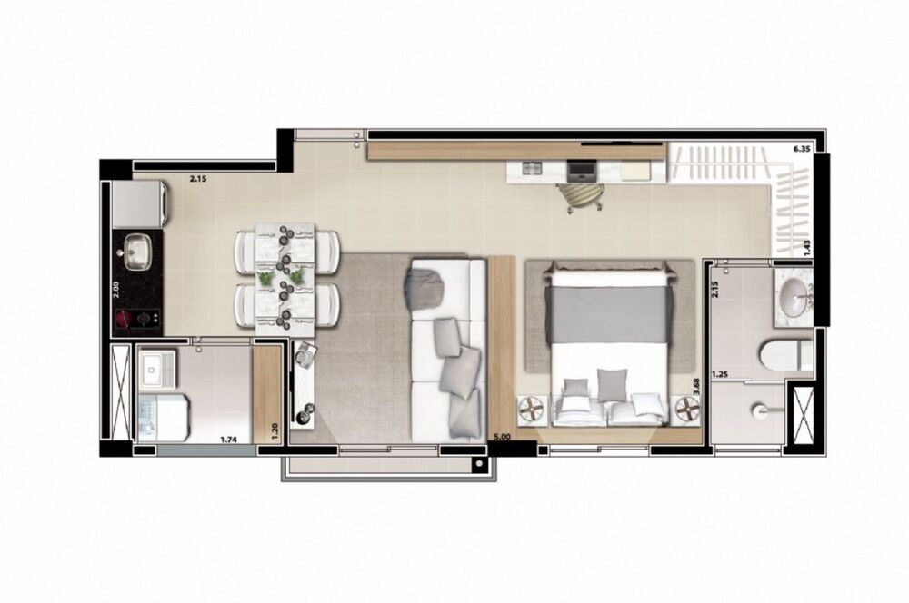 Apartamento à venda com 1 quarto, 35m² - Foto 8