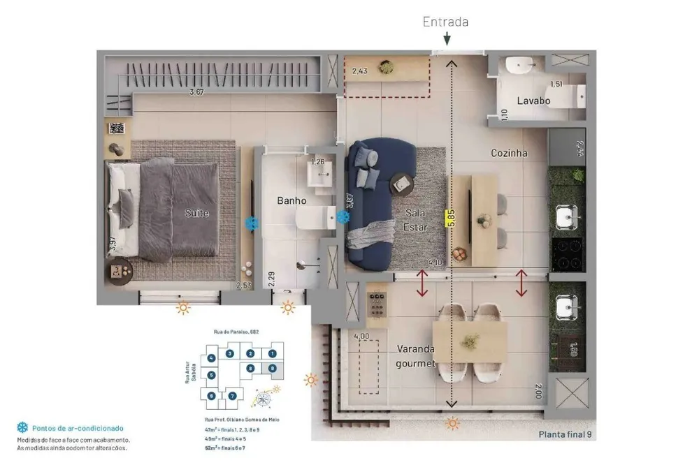 Apartamento, 1 quarto, 47 m² - Foto 12