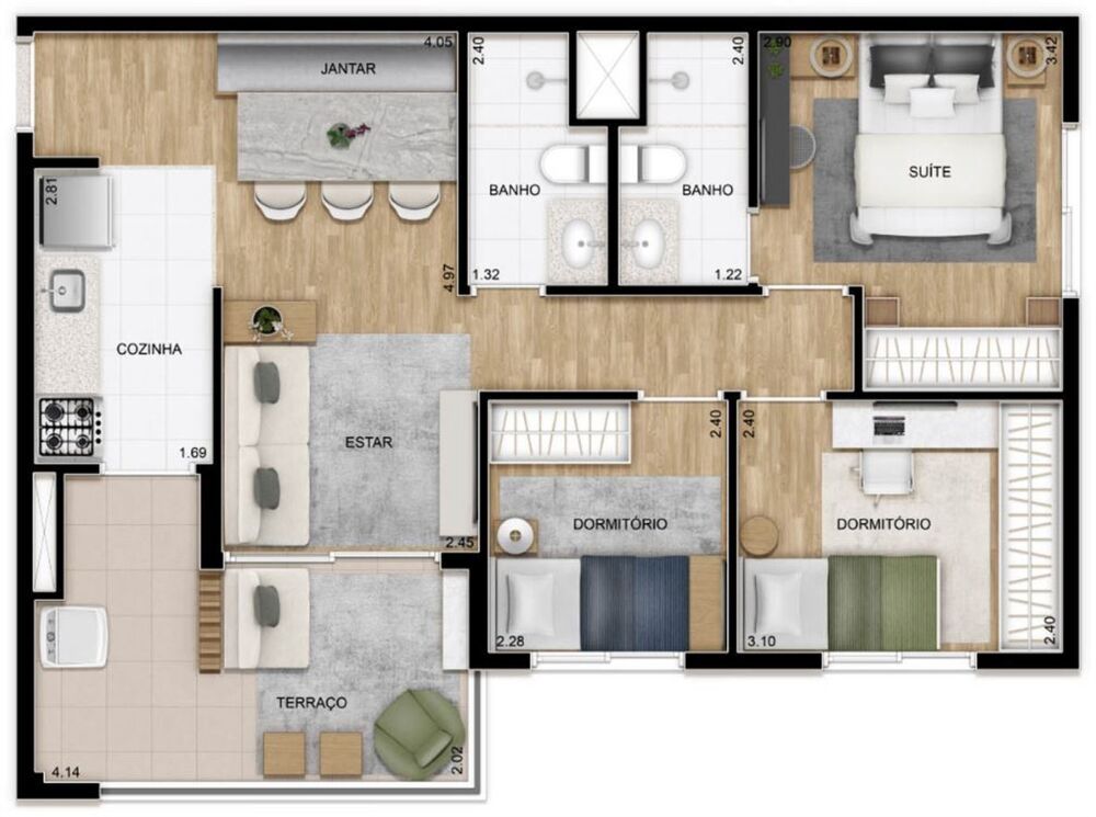 Apartamento, 2 quartos, 53 m² - Foto 8