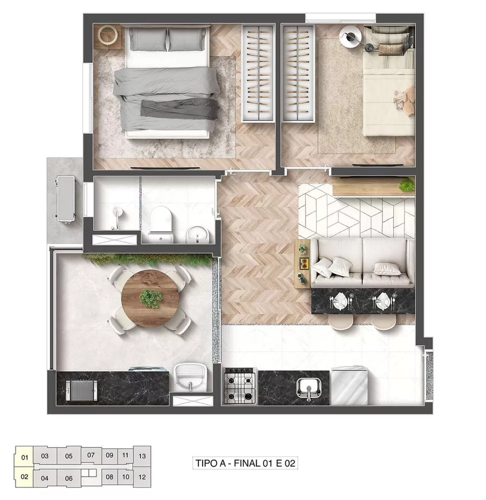 Apartamento, 2 quartos, 42 m² - Foto 11