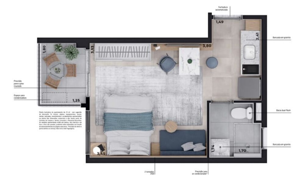 Apartamento, 1 quarto, 25 m² - Foto 7