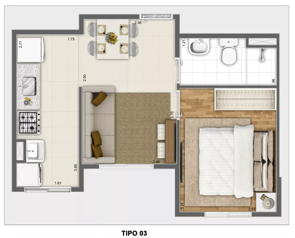 Apartamento, 2 quartos, 43 m² - Foto 13