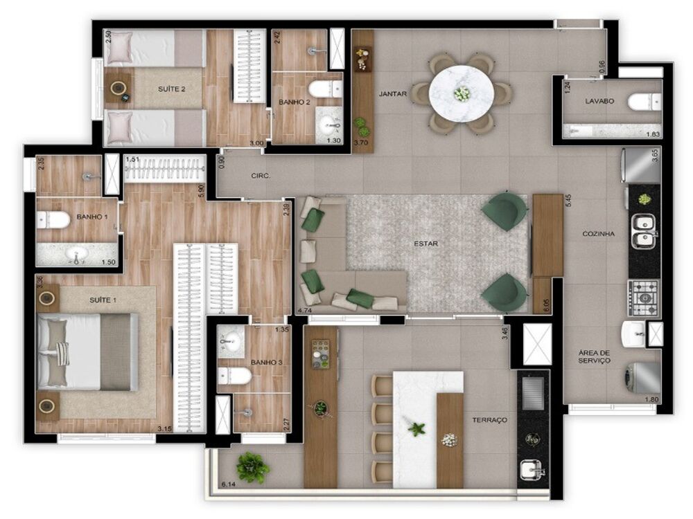 Apartamento, 4 quartos, 234 m² - Foto 1