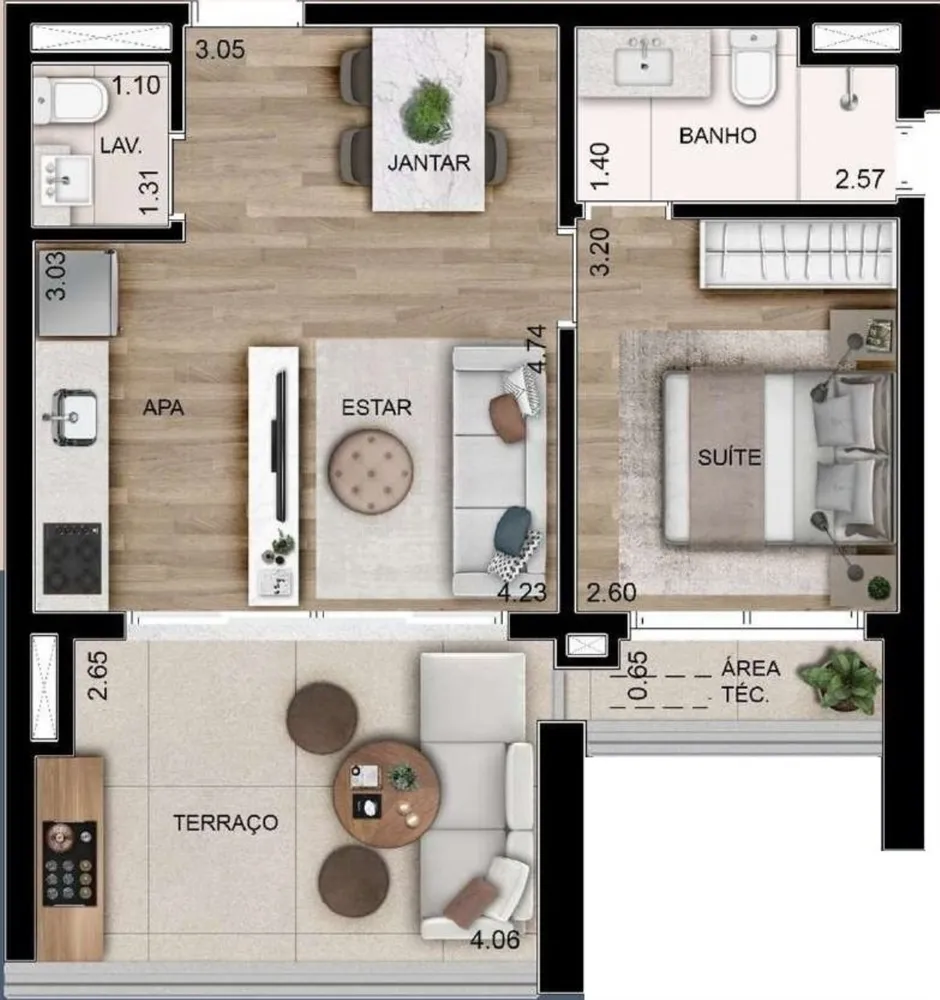 Apartamento, 1 quarto, 54 m² - Foto 8