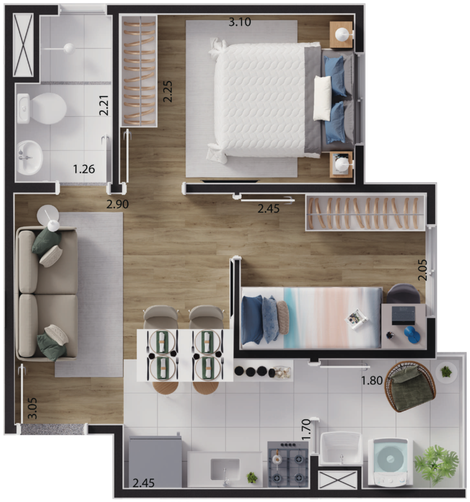 Apartamento, 1 quarto, 34 m² - Foto 8