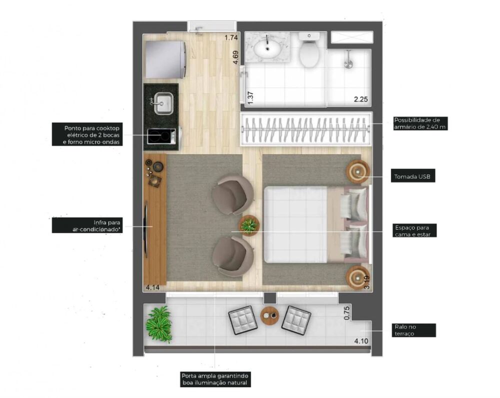 Apartamento, 1 quarto, 26 m² - Foto 16