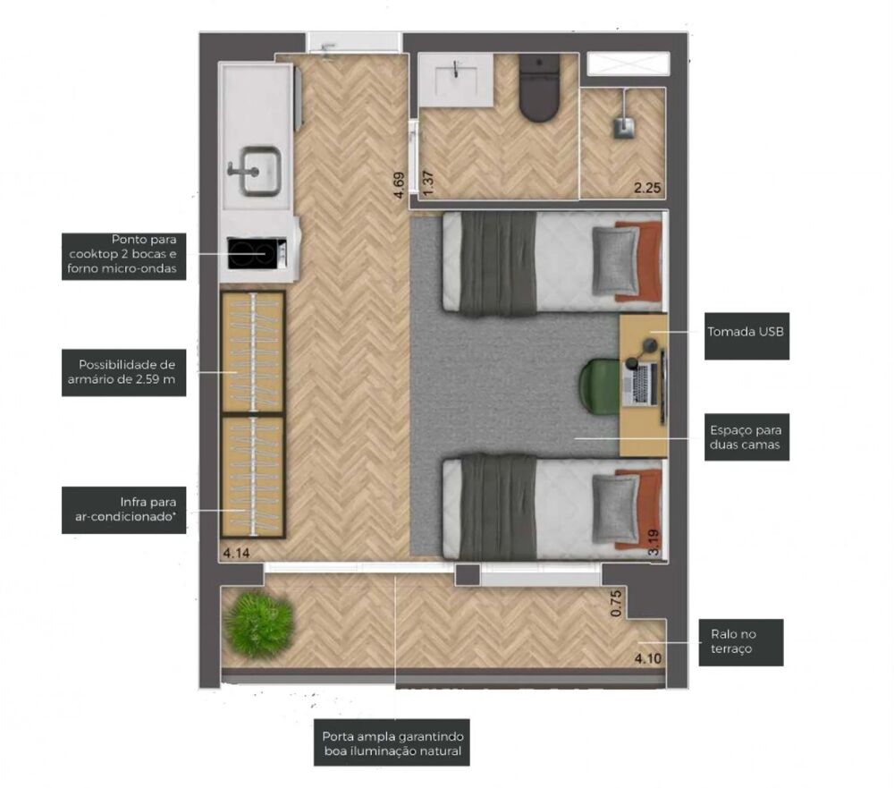Apartamento, 1 quarto, 26 m² - Foto 17