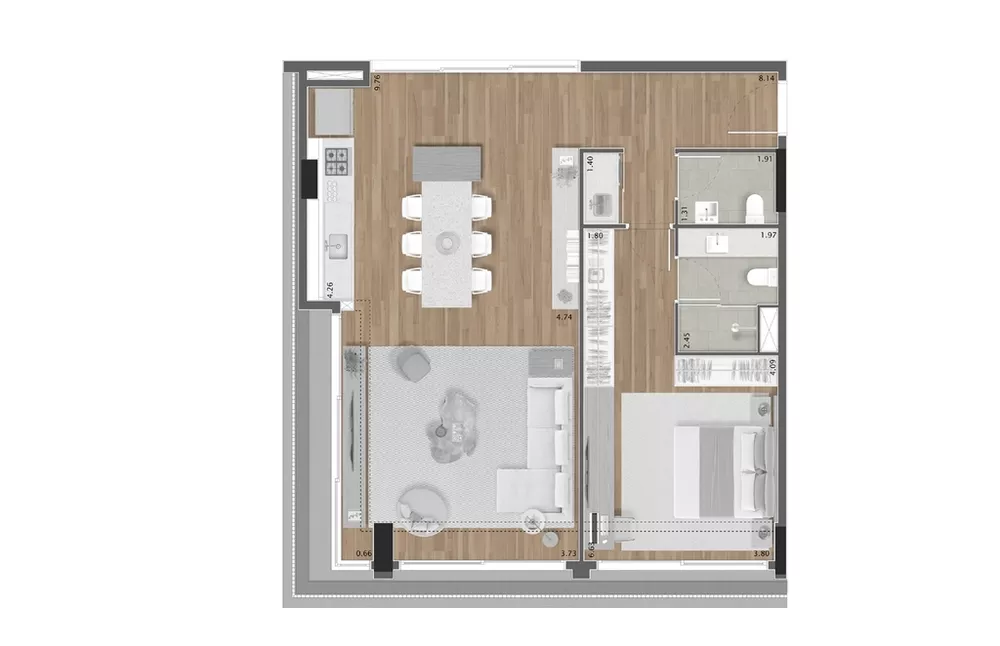 Apartamento, 1 quarto, 57 m² - Foto 11