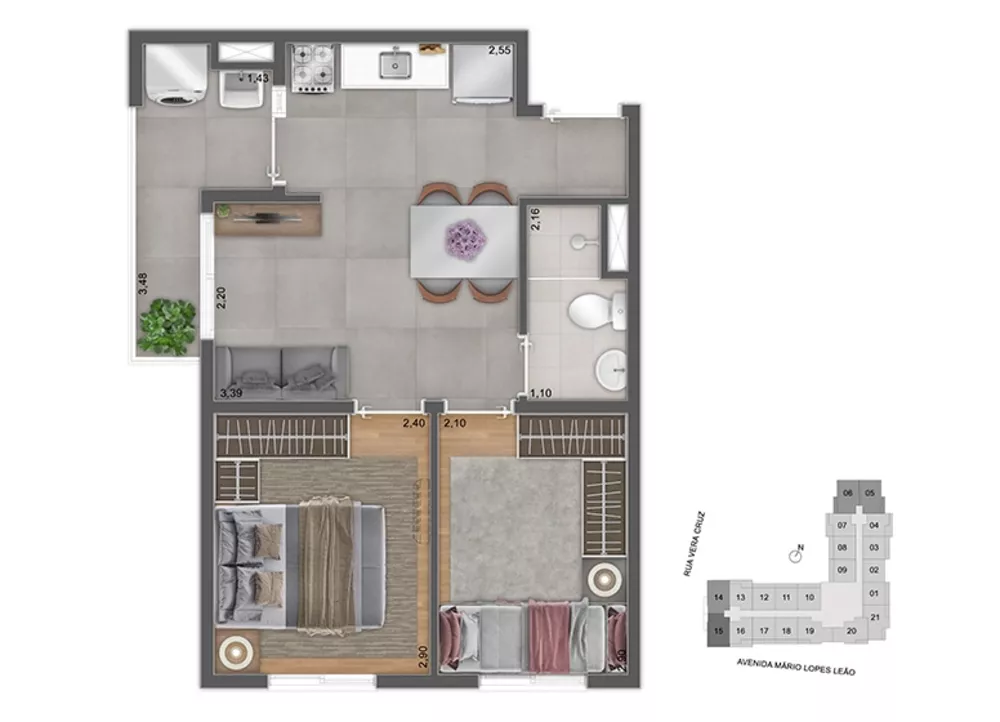 Apartamento, 1 quarto, 28 m² - Foto 3