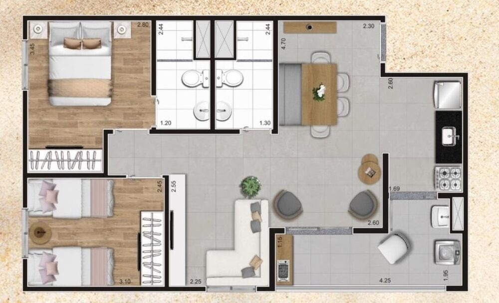 Apartamento, 2 quartos, 49 m² - Foto 9