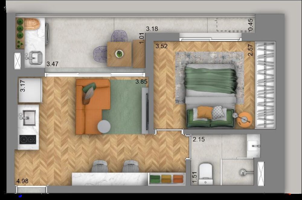 Apartamento, 1 quarto, 29 m² - Foto 8