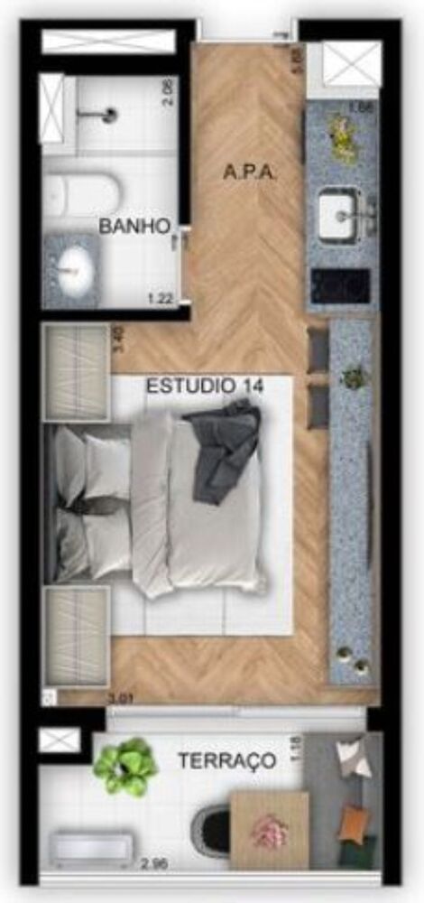 Apartamento, 1 quarto, 36 m² - Foto 8