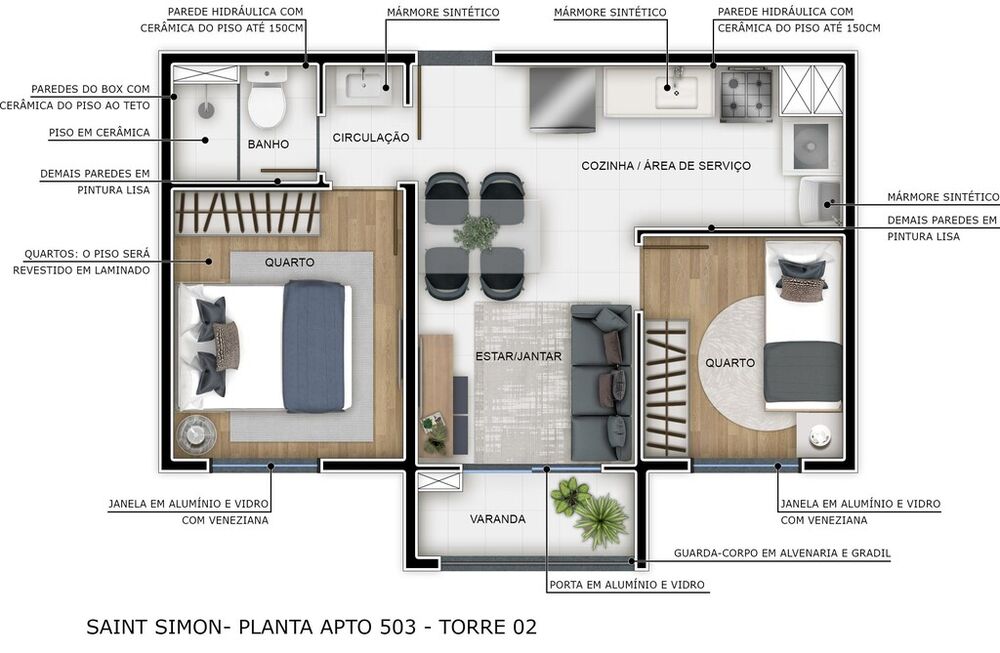Apartamento, 2 quartos, 37 m² - Foto 7