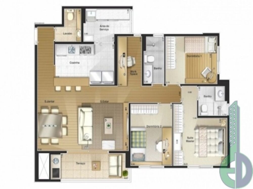 Apartamento, 3 quartos, 96 m² - Foto 3