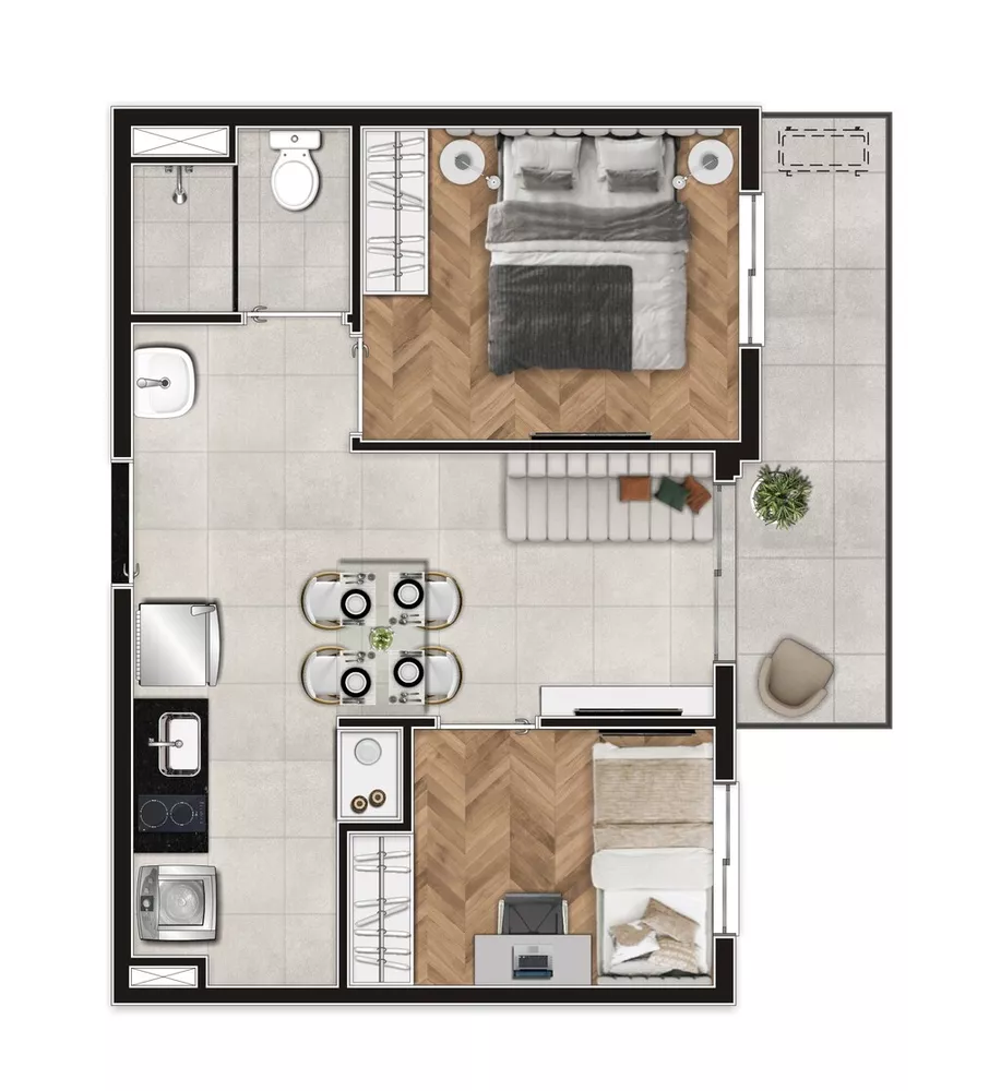 Apartamento, 2 quartos, 37 m² - Foto 1
