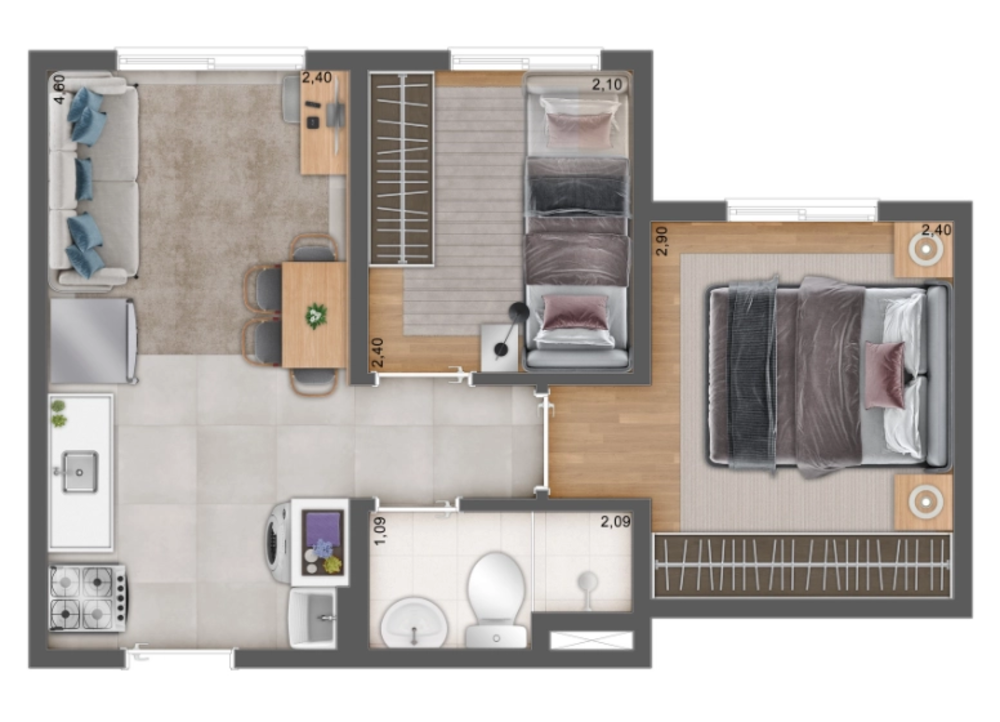 Apartamento, 2 quartos, 32 m² - Foto 4