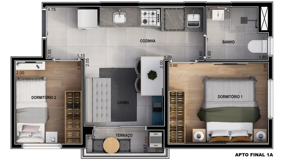 Apartamento, 2 quartos, 33 m² - Foto 8