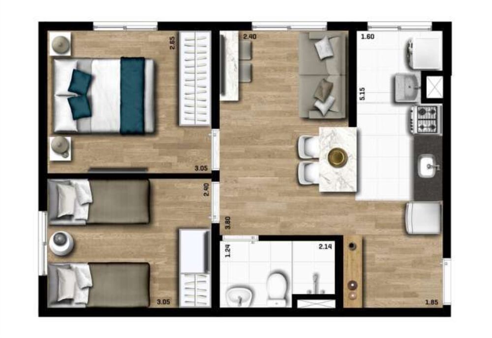 Apartamento à venda com 2 quartos, 40m² - Foto 7