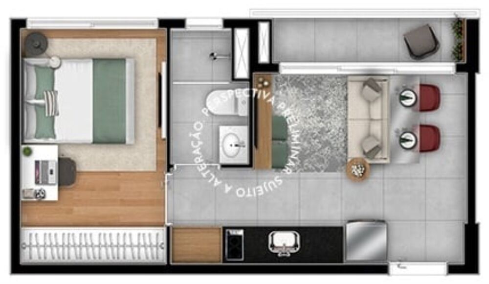 Apartamento, 1 quarto, 34 m² - Foto 9