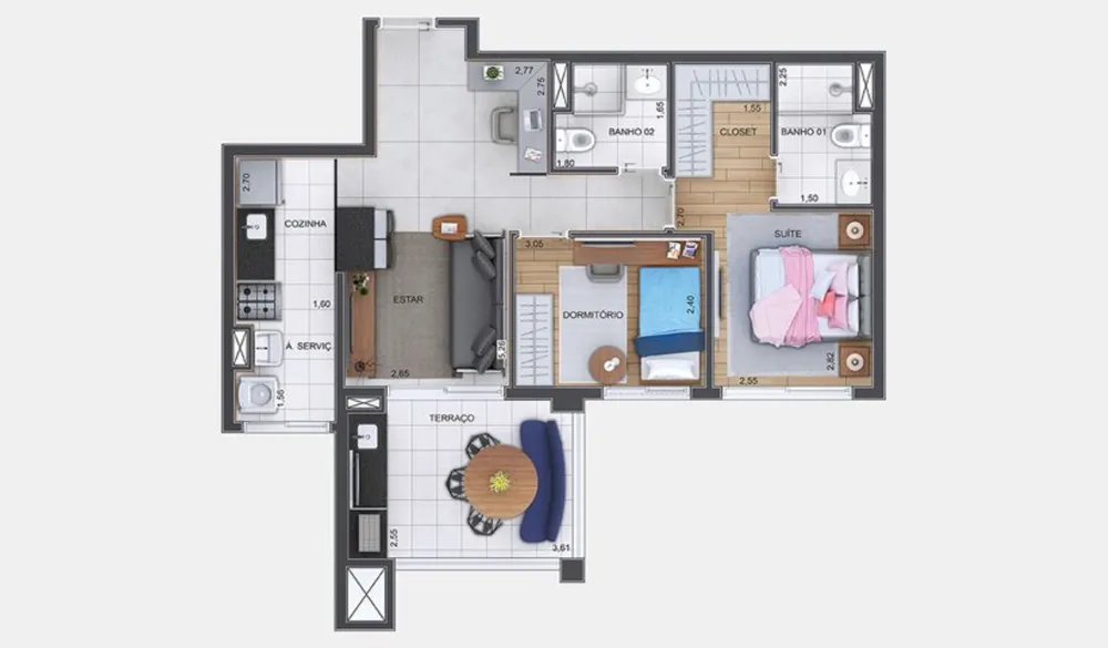 Apartamento, 2 quartos, 68 m² - Foto 12
