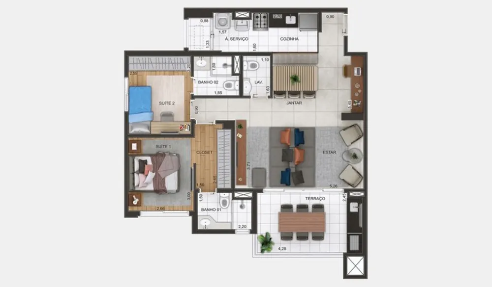 Apartamento, 2 quartos, 68 m² - Foto 11