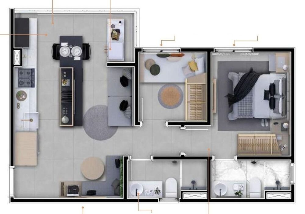 Apartamento, 2 quartos, 43 m² - Foto 2