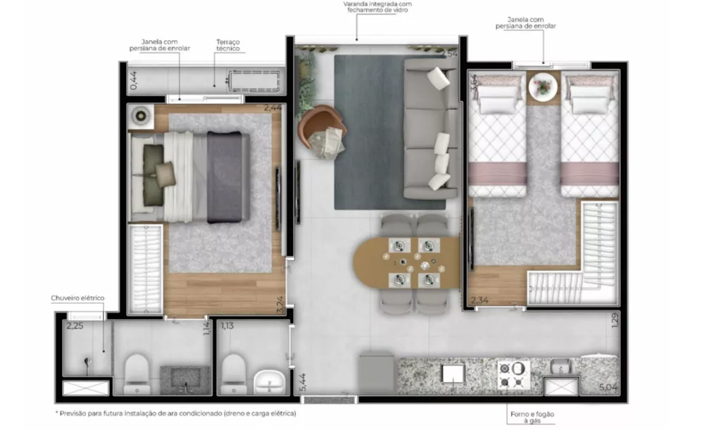 Apartamento, 2 quartos, 56 m² - Foto 6