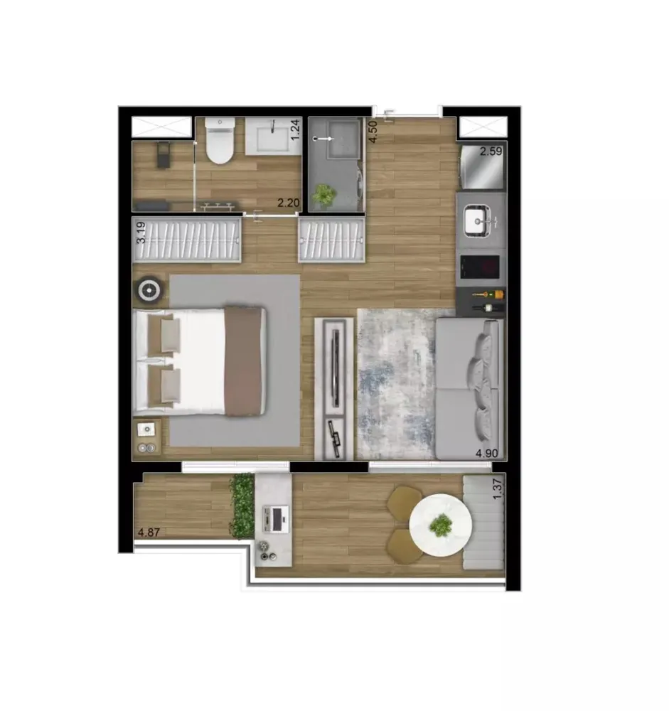 Apartamento, 1 quarto, 58 m² - Foto 12