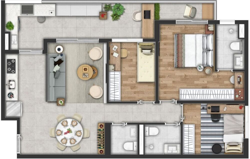 Apartamento, 3 quartos, 84 m² - Foto 3