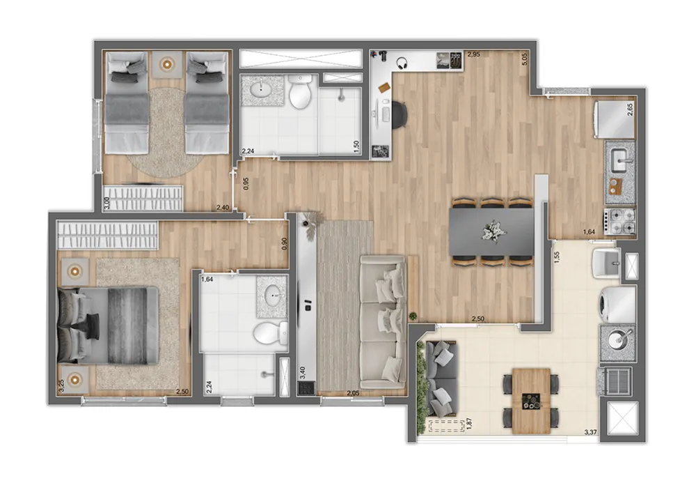 Apartamento, 2 quartos, 57 m² - Foto 8