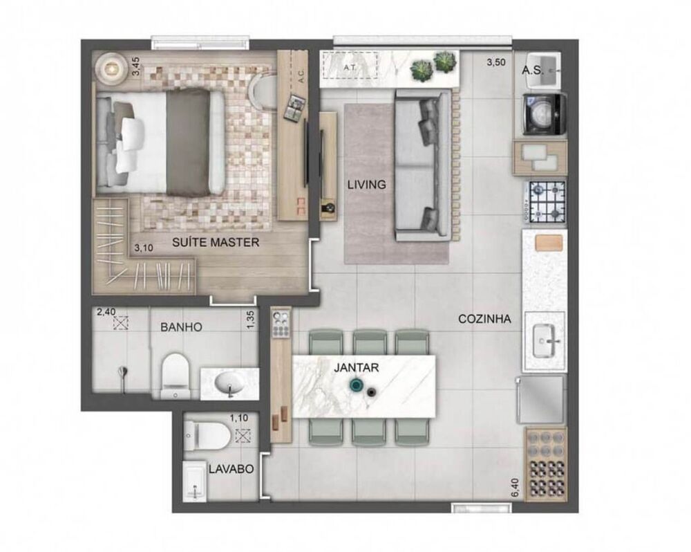 Apartamento, 1 quarto, 90 m² - Foto 10
