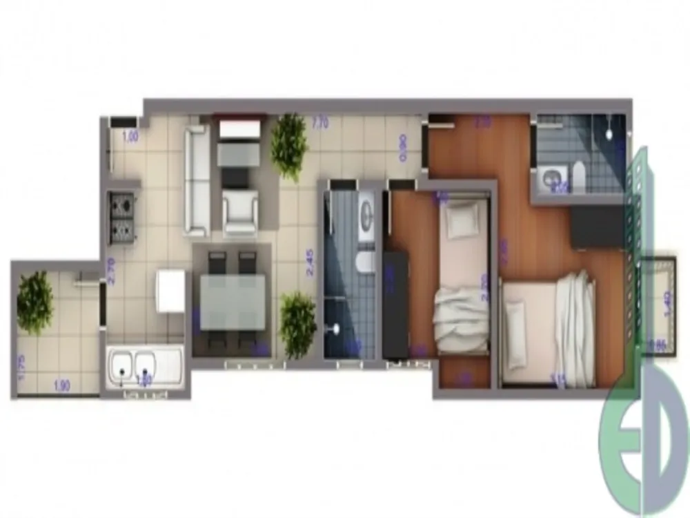 Apartamento, 2 quartos, 52 m² - Foto 8
