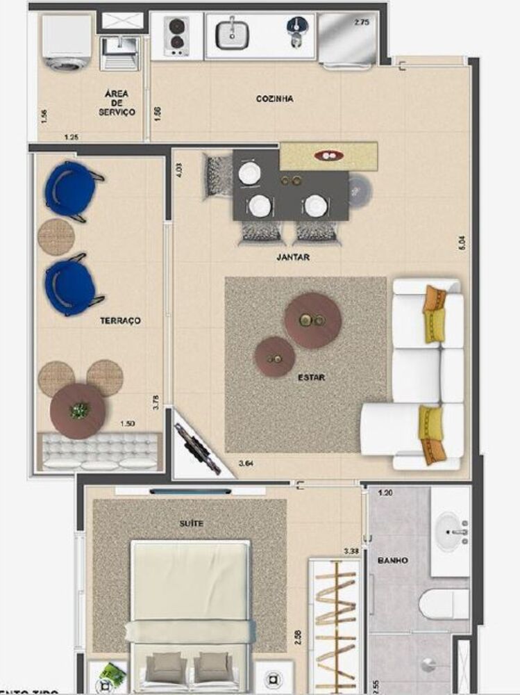 Apartamento, 1 quarto, 48 m² - Foto 1