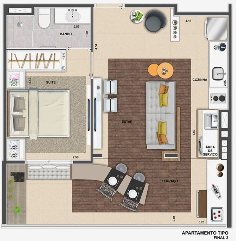 Apartamento, 1 quarto, 48 m² - Foto 7