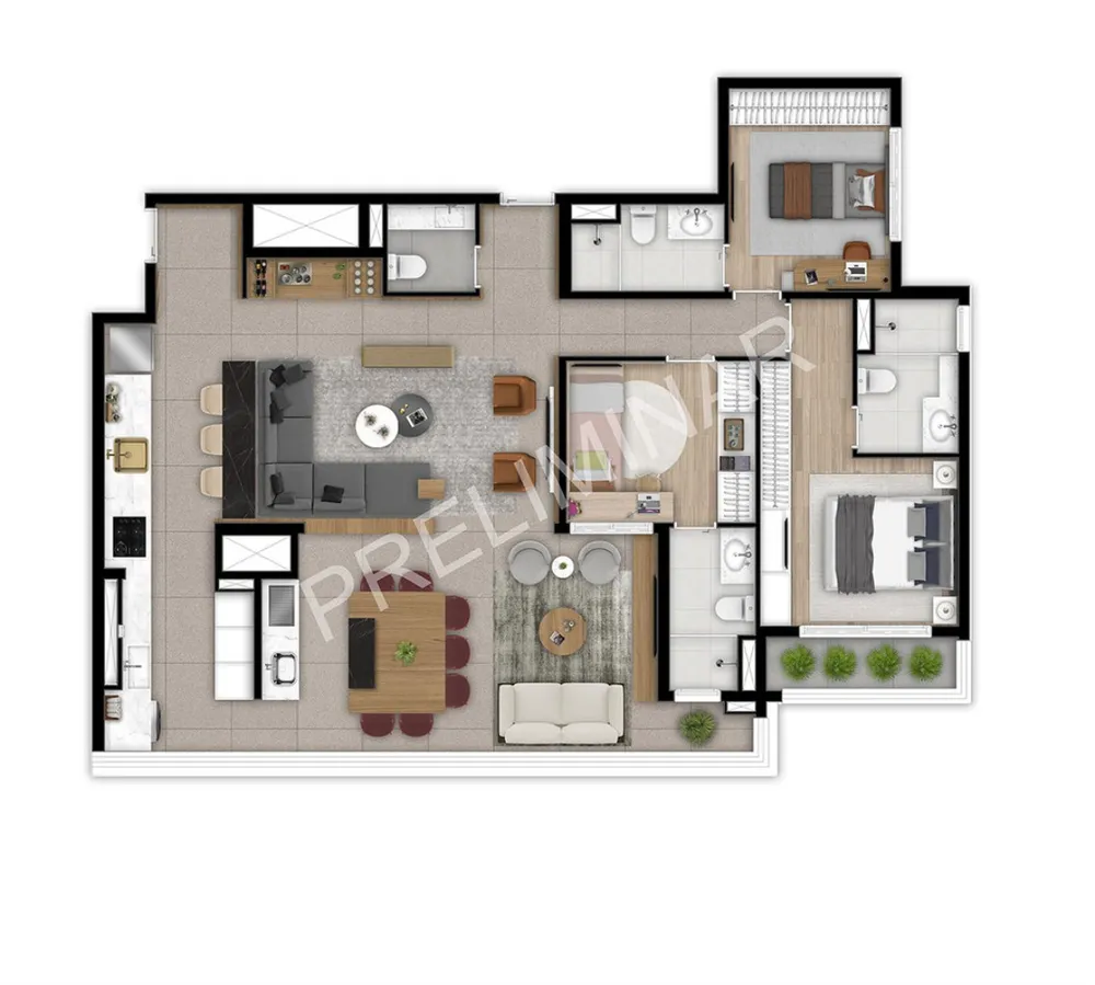 Apartamento, 3 quartos, 128 m² - Foto 1