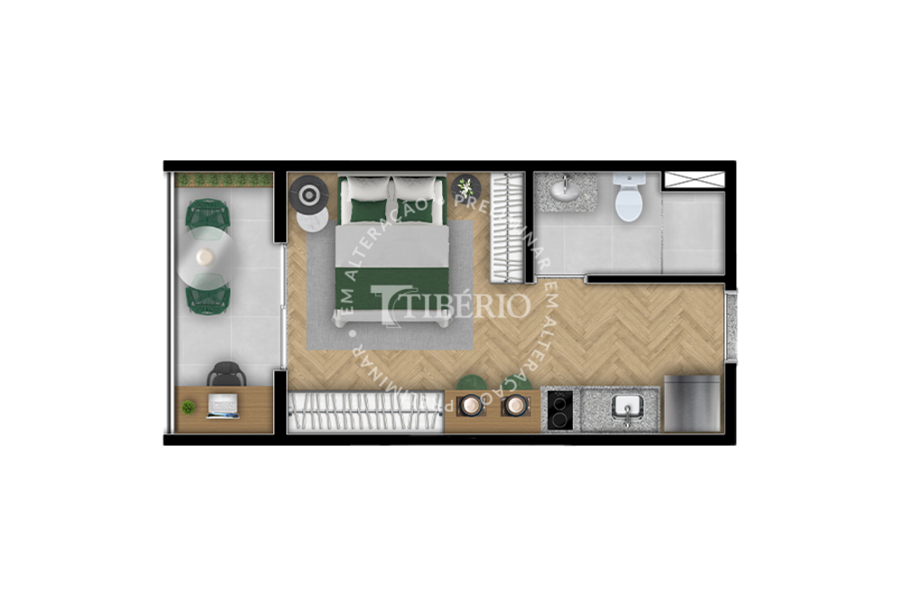 Apartamento, 1 quarto, 33 m² - Foto 5