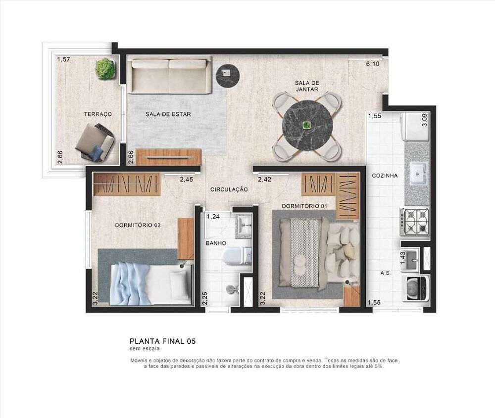 Apartamento, 2 quartos, 51 m² - Foto 4