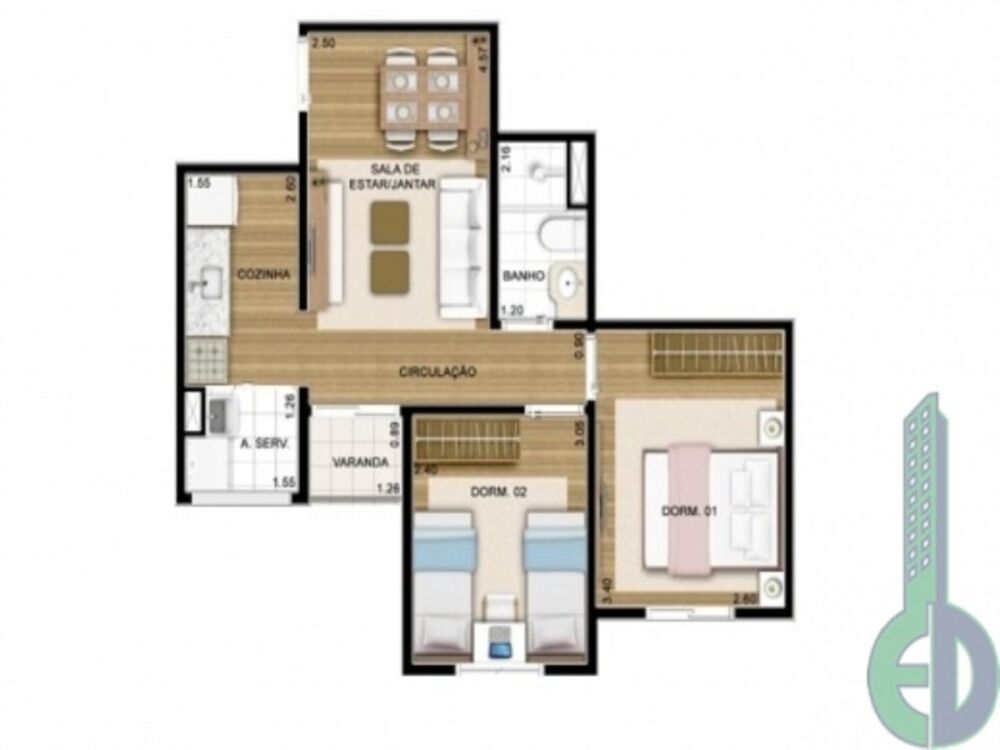 Apartamento, 2 quartos, 45 m² - Foto 11