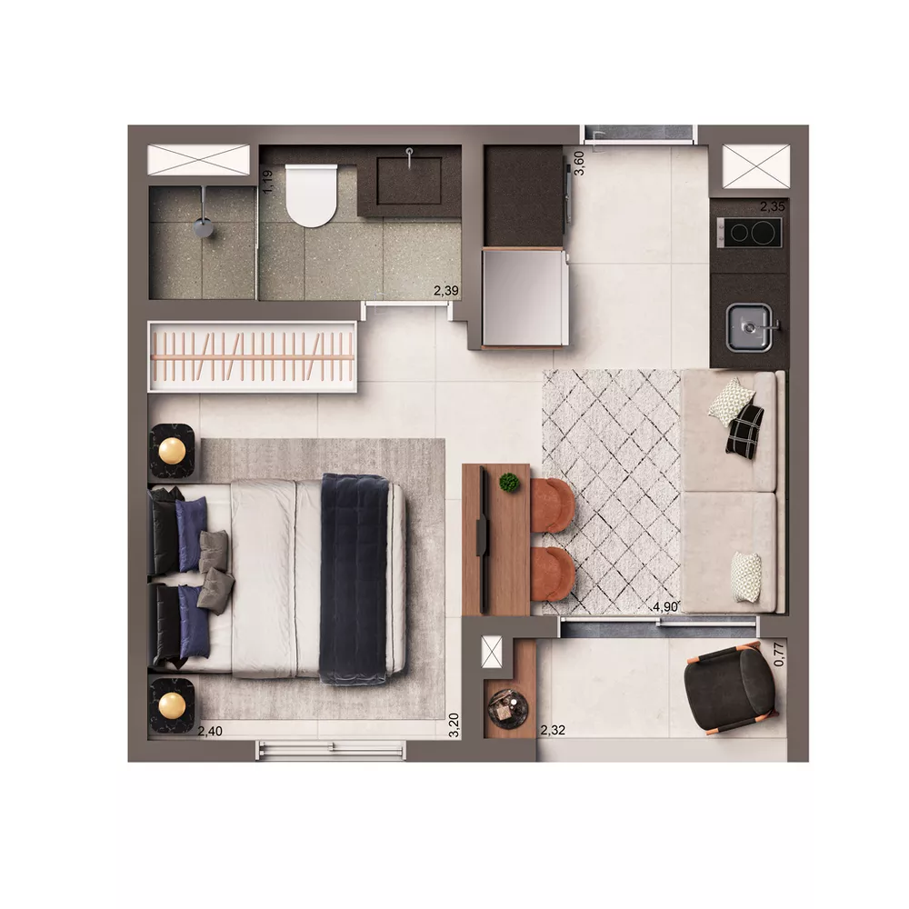 Apartamento, 1 quarto, 19 m² - Foto 5