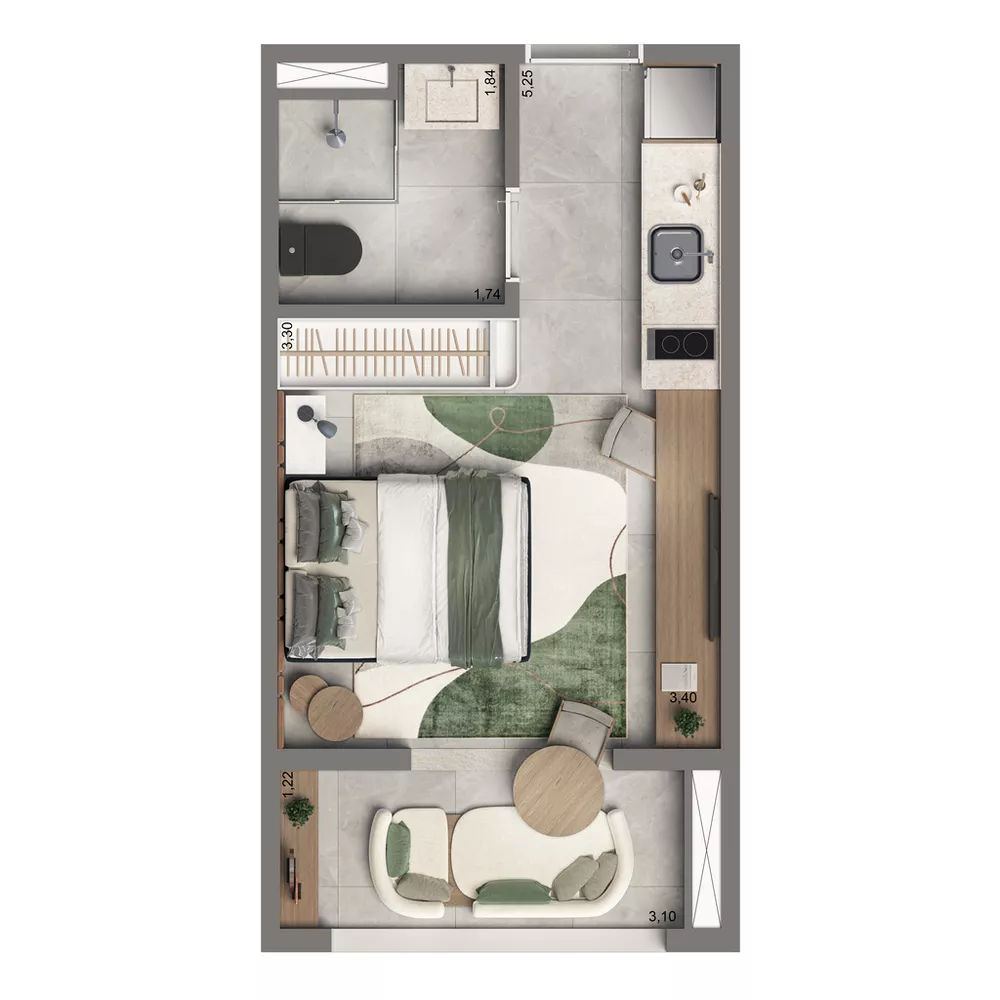 Apartamento, 1 quarto, 19 m² - Foto 9
