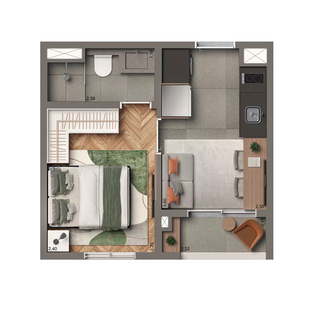 Apartamento, 1 quarto, 19 m² - Foto 8